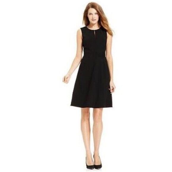 Calvin Klein black clasp keyhole career dress size 2 - Picture 1 of 9